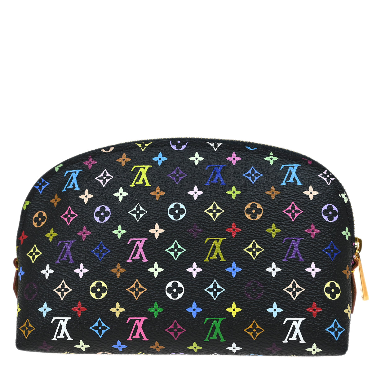 Louis Vuitton 2012 Black Monogram Multicolor Pochette Cosmetic M47355