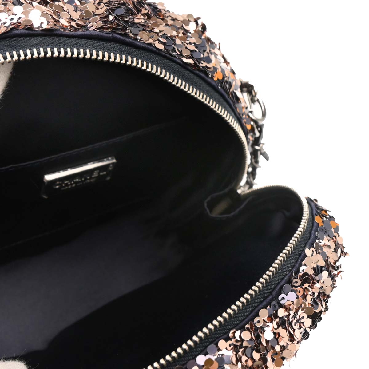 Chanel 2018-2019 Navy Lambskin Sequins 2way Shoulder Handbag