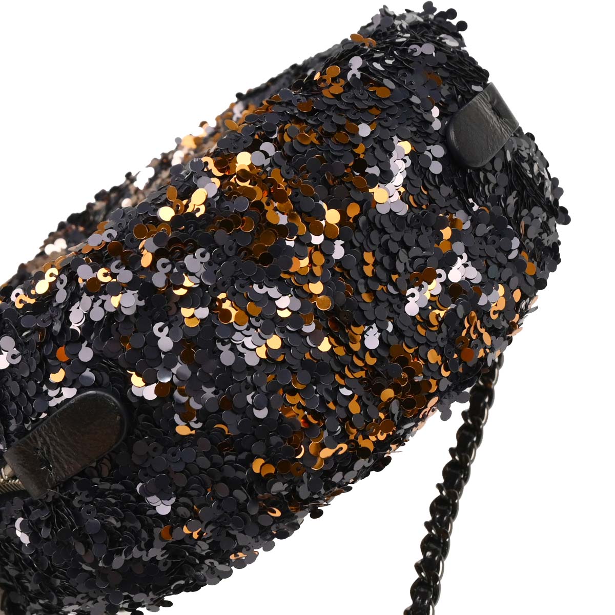 Chanel 2018-2019 Navy Lambskin Sequins 2way Shoulder Handbag