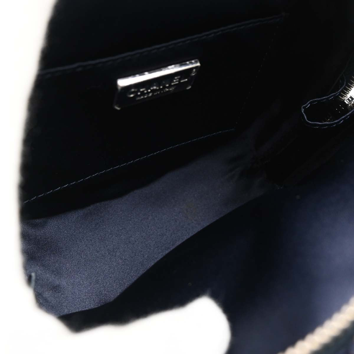 Chanel 2018-2019 Navy Lambskin Sequins 2way Shoulder Handbag