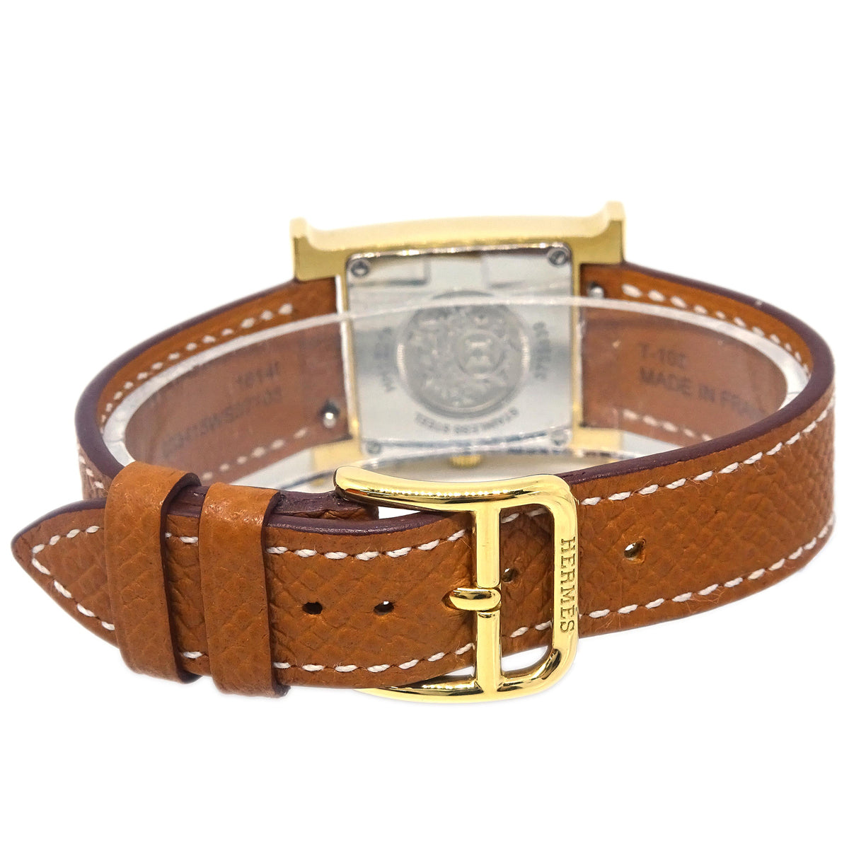 Hermes H Watch HH1.201e Quartz Watch B Gold Brown