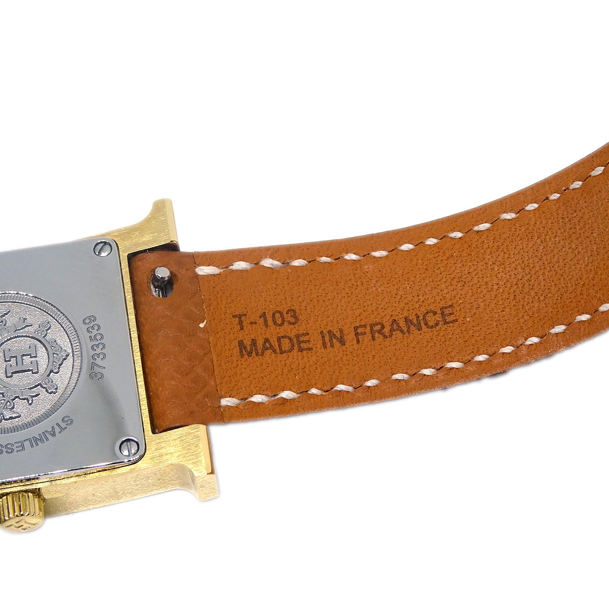 Hermes H Watch HH1.201e Quartz Watch B Gold Brown
