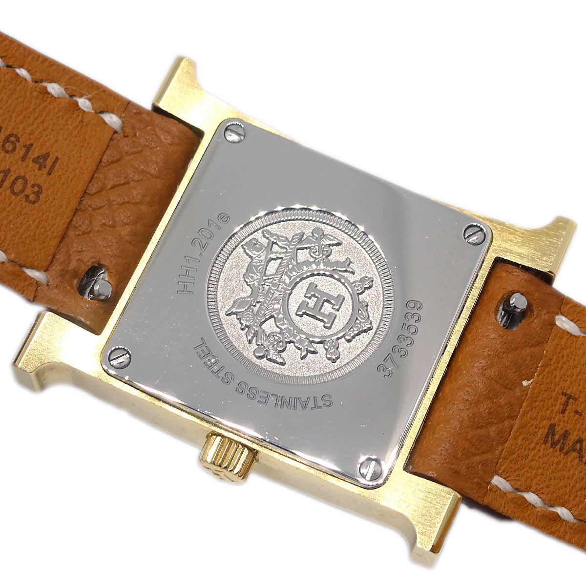 Hermes H Watch HH1.201e Quartz Watch B Gold Brown