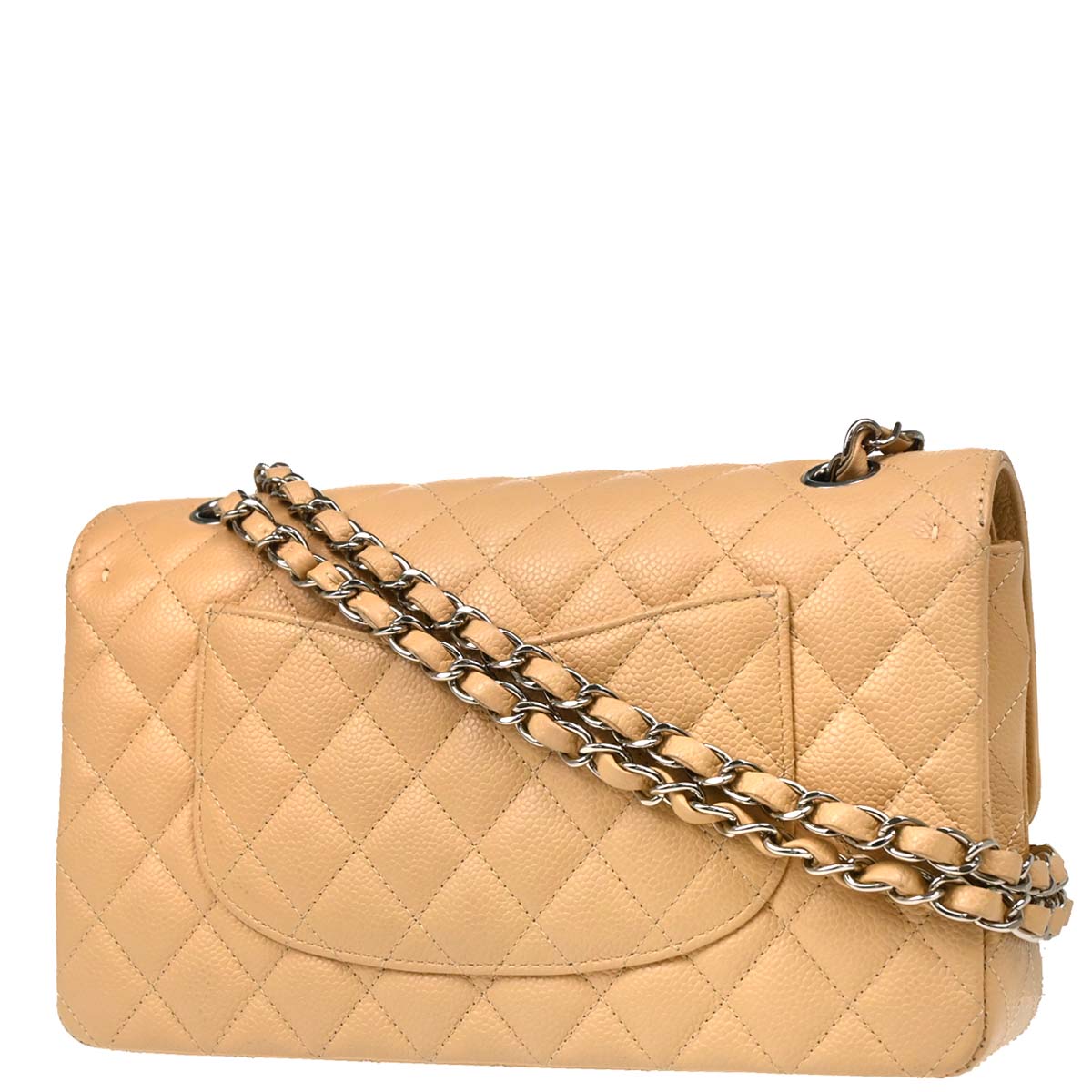 Chanel 2019 Beige Caviar Medium Classic Double Flap Shoulder Bag