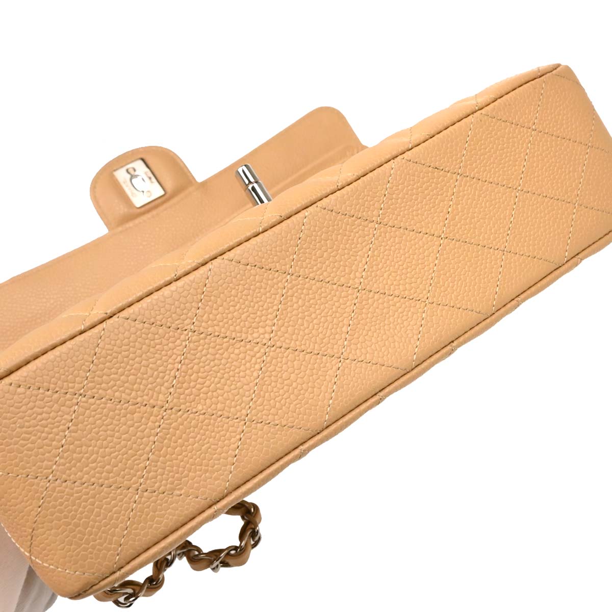 Chanel 2019 Beige Caviar Medium Classic Double Flap Shoulder Bag