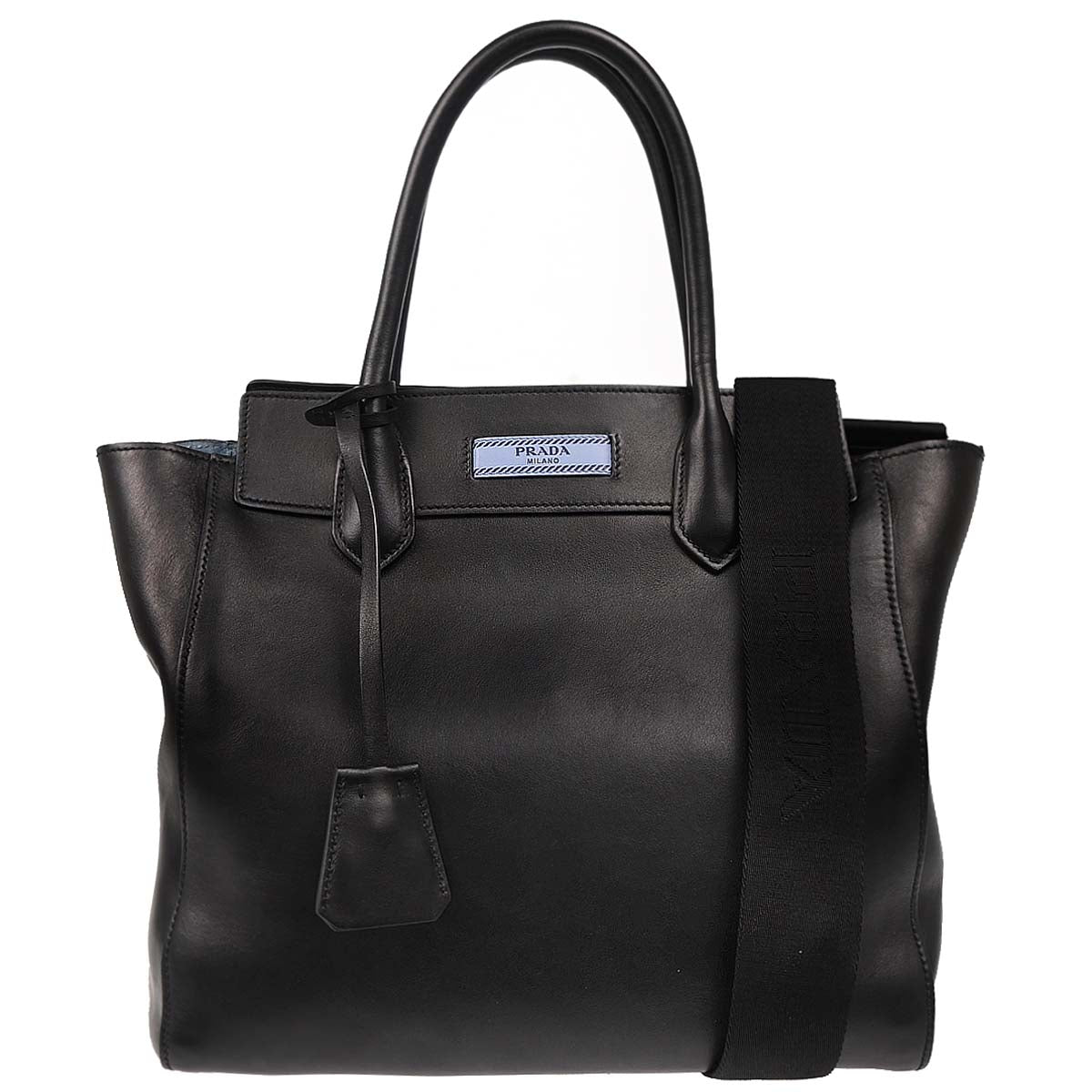 Prada Black Leather 2way Shoulder Handbag