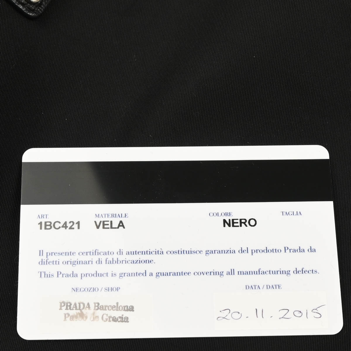 Prada 2015 Black Nylon Shoulder Bag