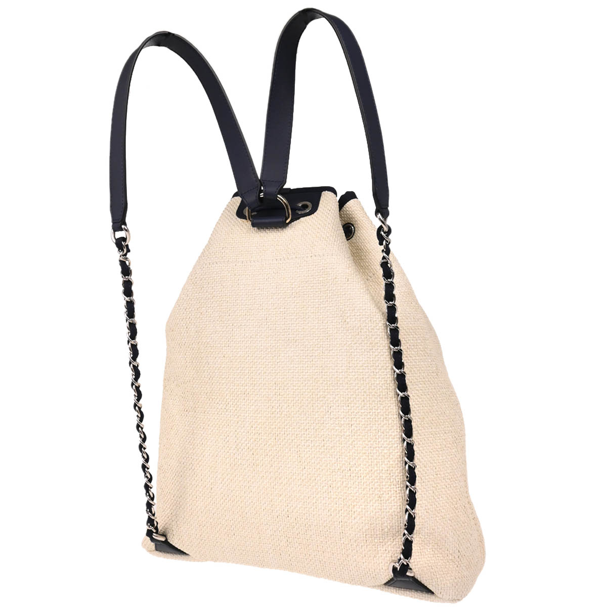 Chanel 2017 Ivory Straw Deauville Backpack