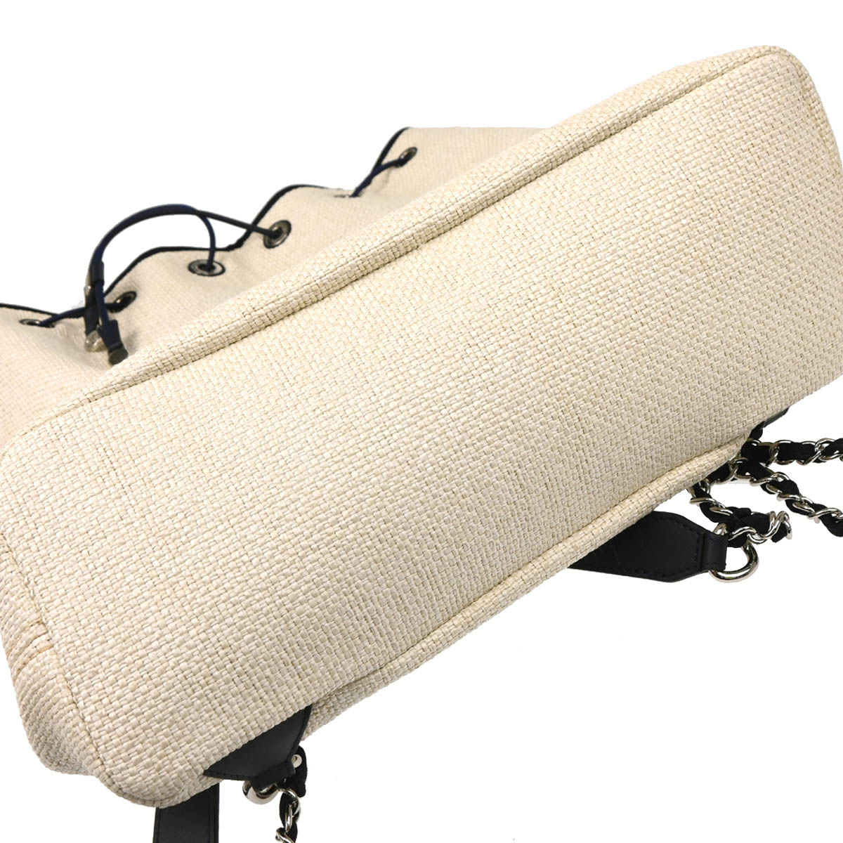 Chanel 2017 Ivory Straw Deauville Backpack