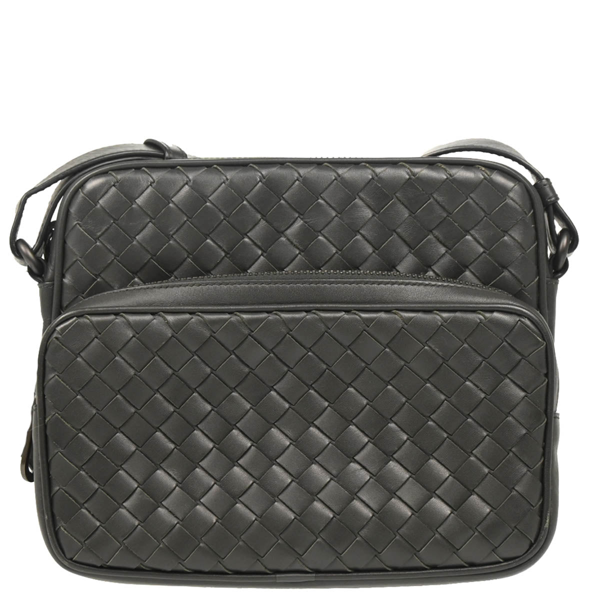 Bottega Veneta Gray Intrecciato Shoulder Bag