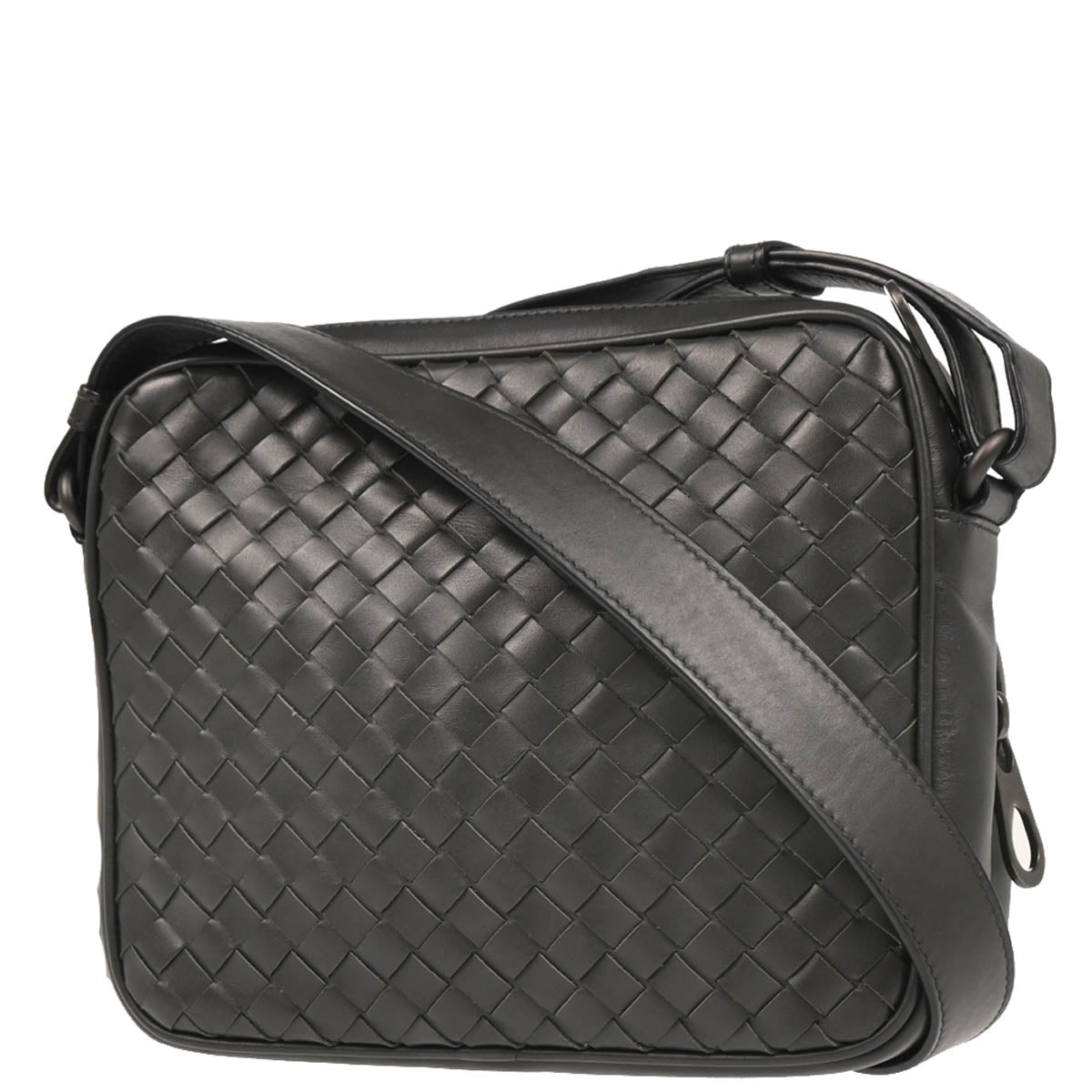 Bottega Veneta Gray Intrecciato Shoulder Bag