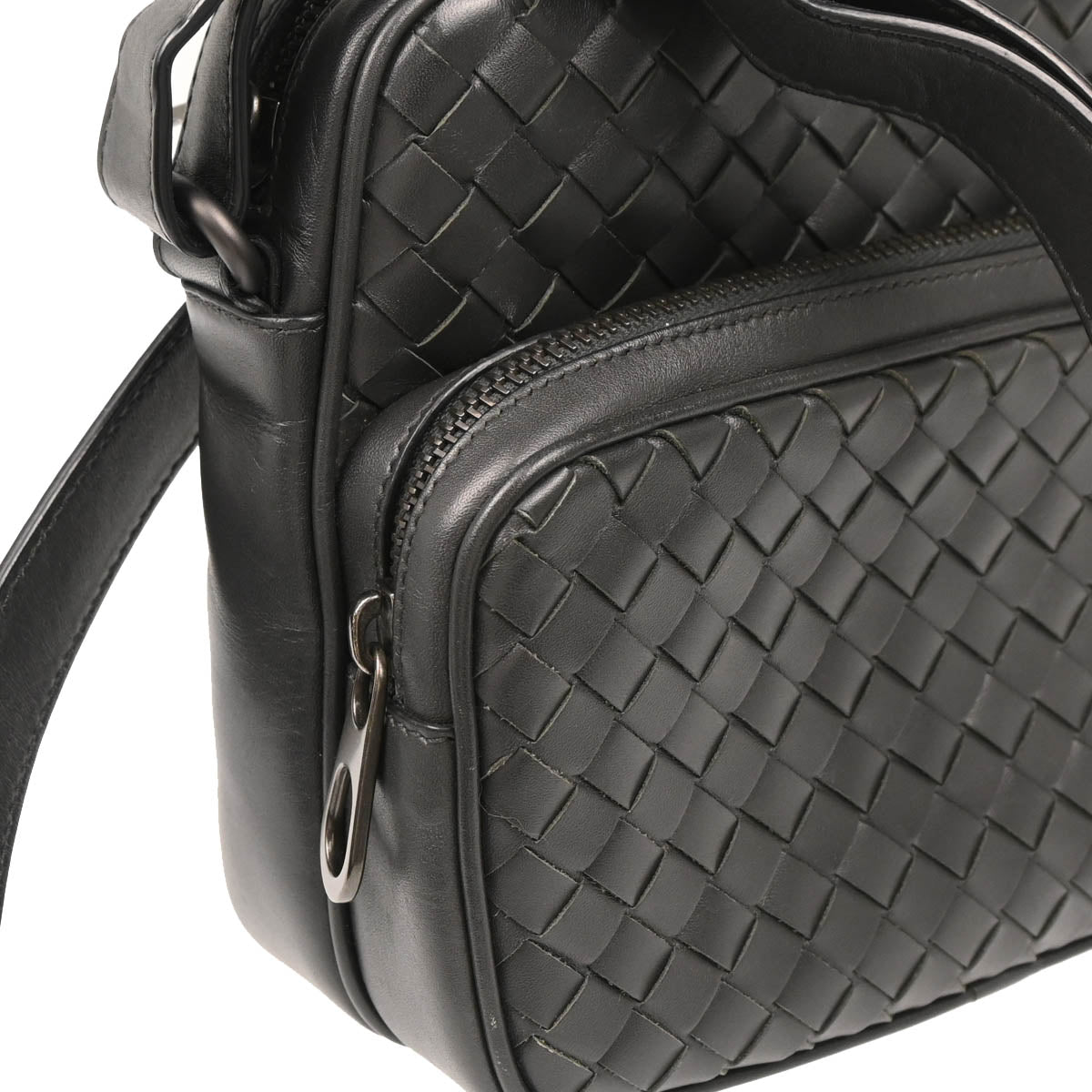 Bottega Veneta Gray Intrecciato Shoulder Bag