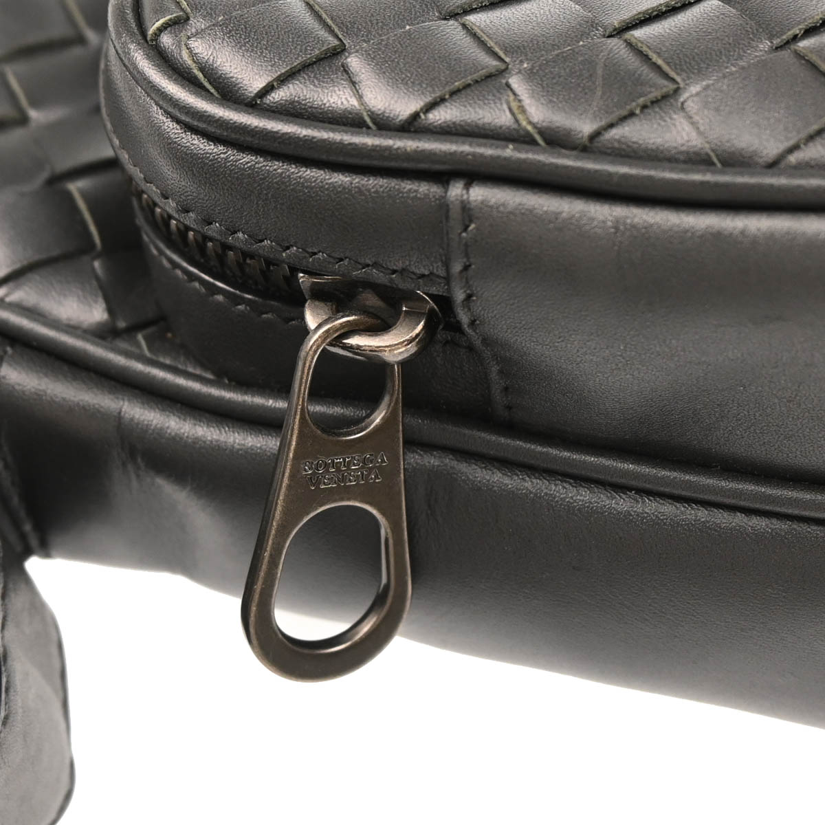 Bottega Veneta Gray Intrecciato Shoulder Bag