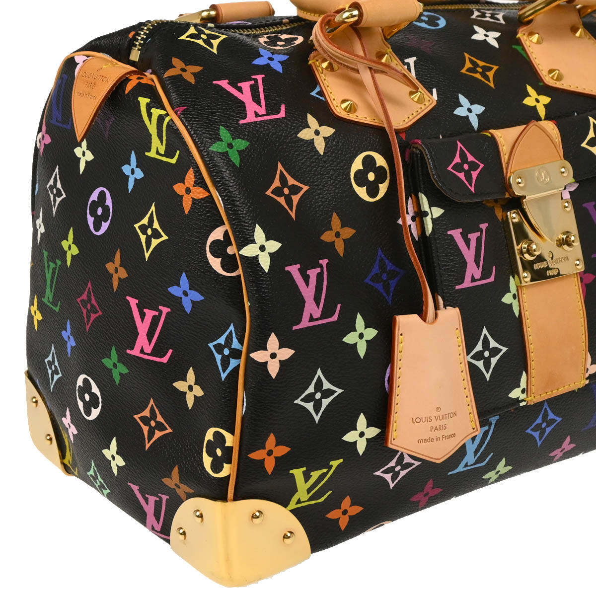 Louis Vuitton 2012 Black Monogram Multicolor Speedy 30 Handbag M92642