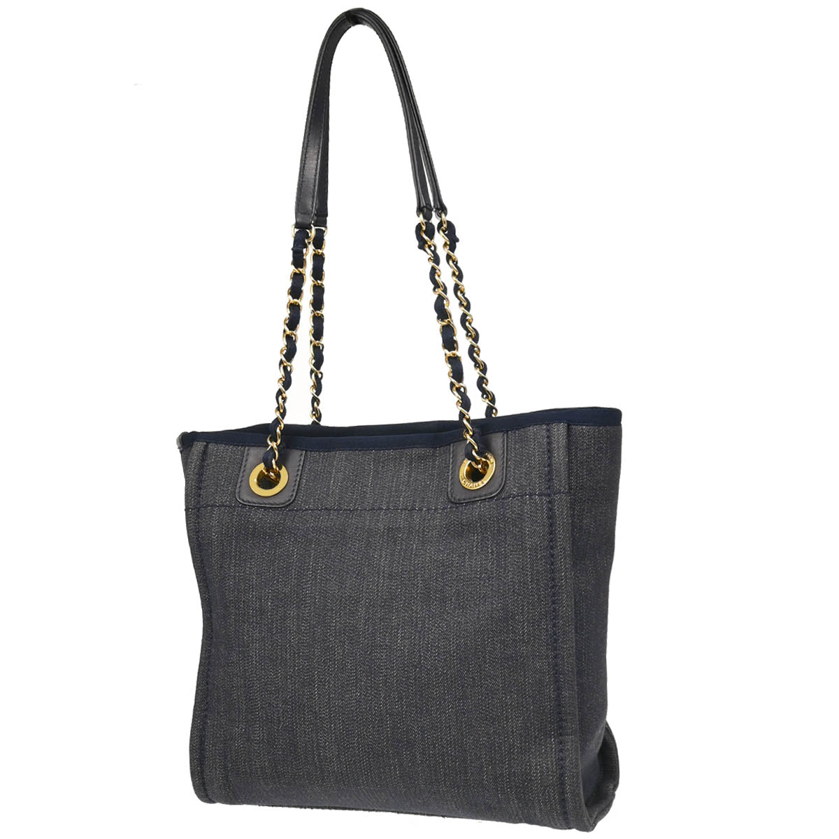Chanel 2012-2013 Navy Denim Mini Deauville Shoulder Tote Bag
