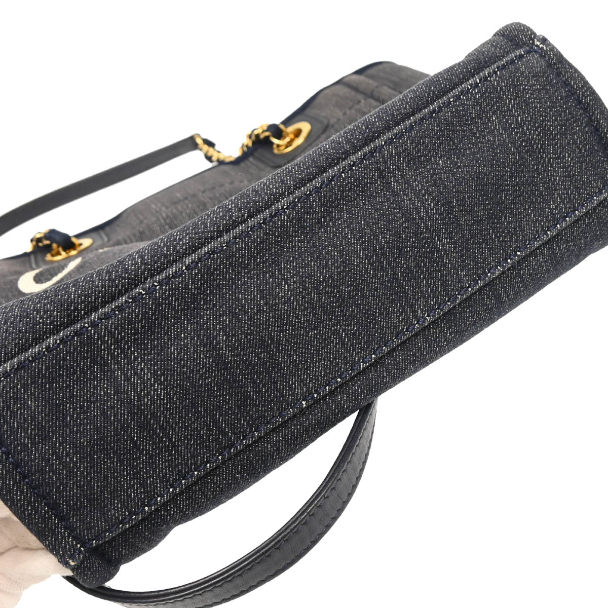 Chanel 2012-2013 Navy Denim Mini Deauville Shoulder Tote Bag