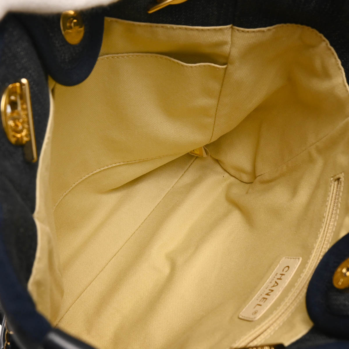 Chanel 2012-2013 Navy Denim Mini Deauville Shoulder Tote Bag