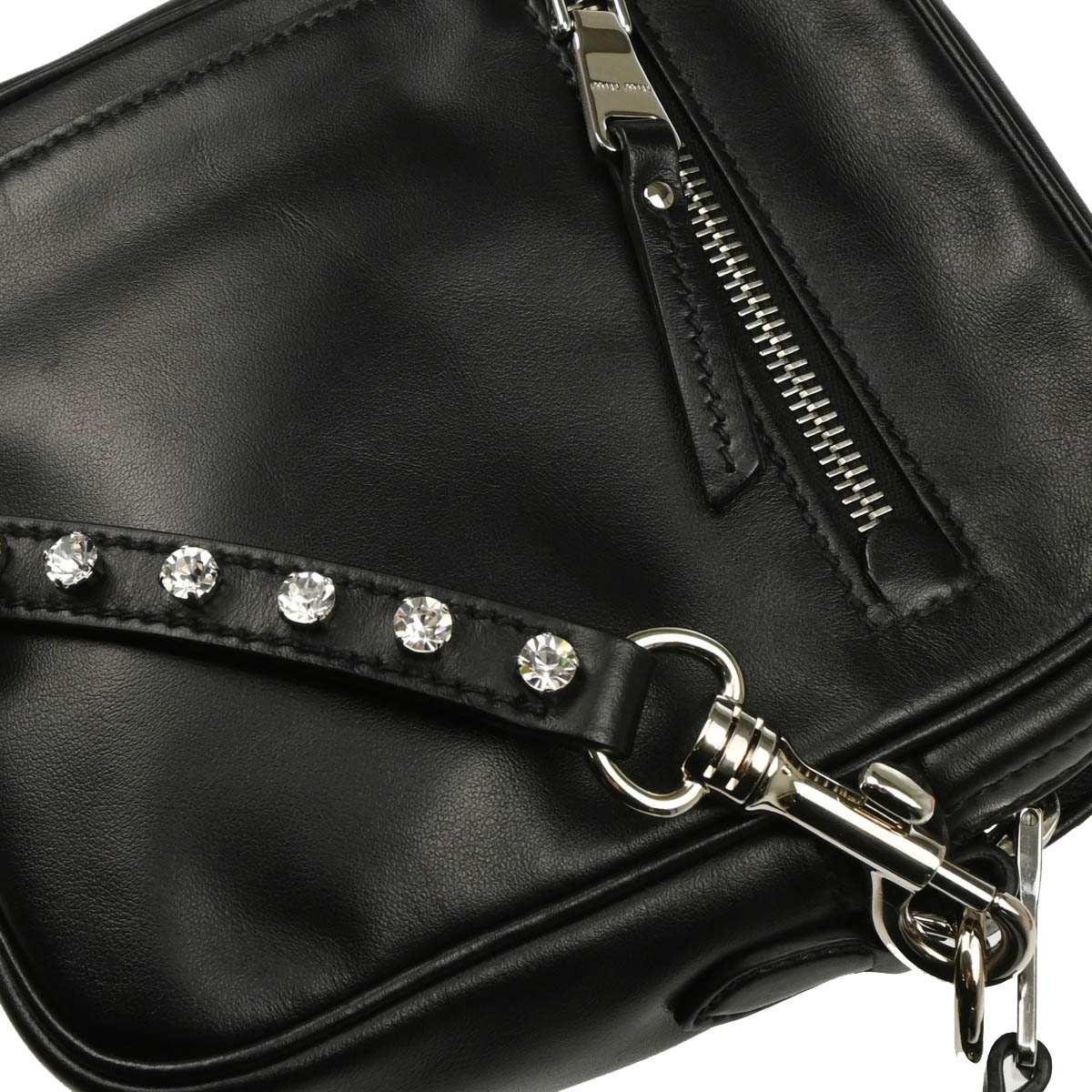 Miu Miu Black Calfskin 2way Shoulder Handbag