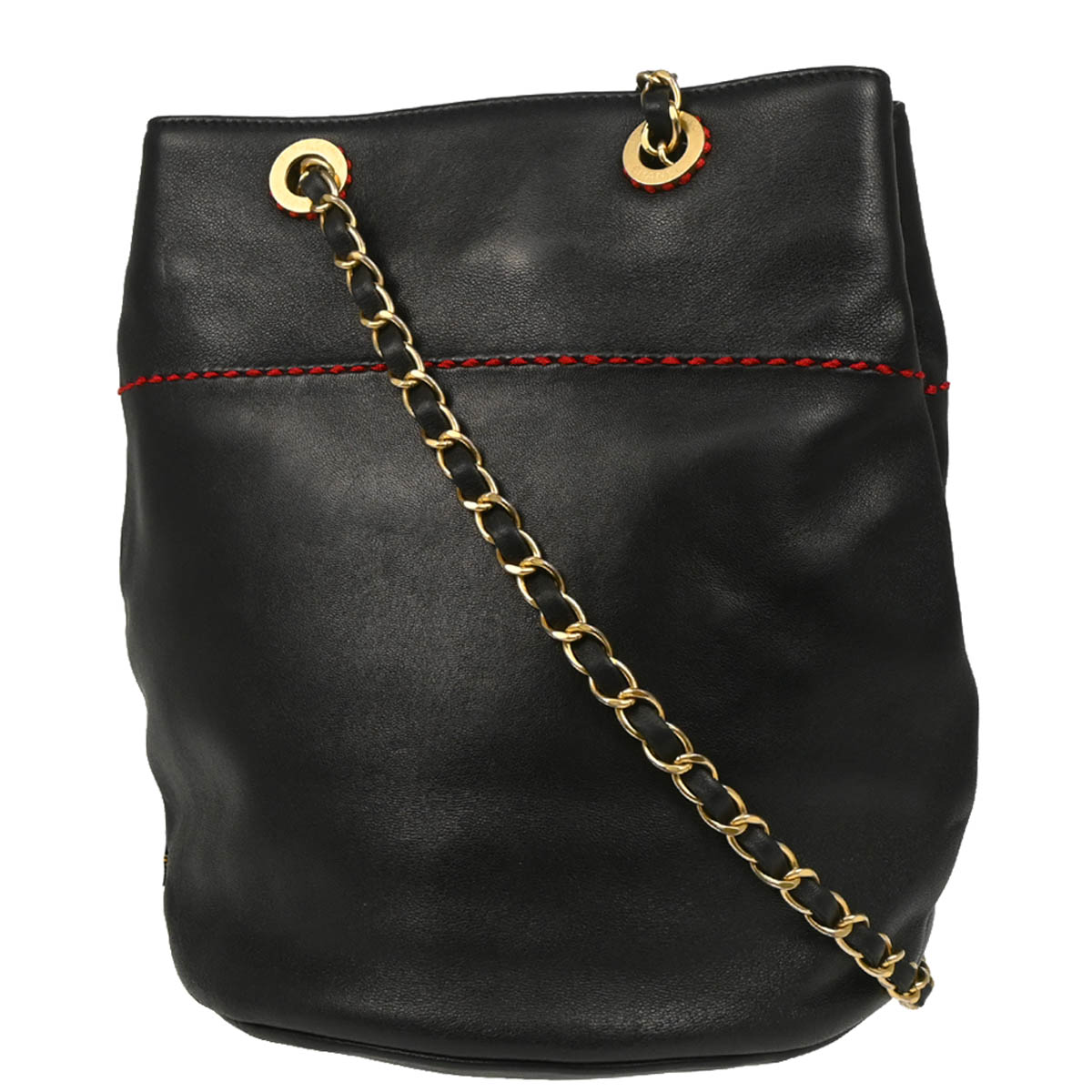 Chanel 2017 Black Lambskin Bucket Shoulder Bag