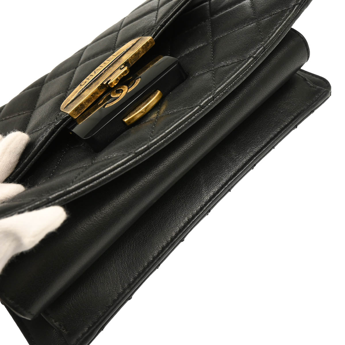 Chanel 2016-2017 Black Lambskin Beauty Lock Shoulder Bag