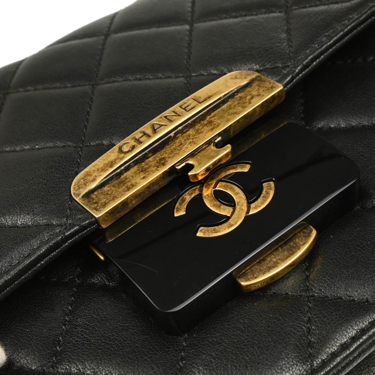 Chanel 2016-2017 Black Lambskin Beauty Lock Shoulder Bag