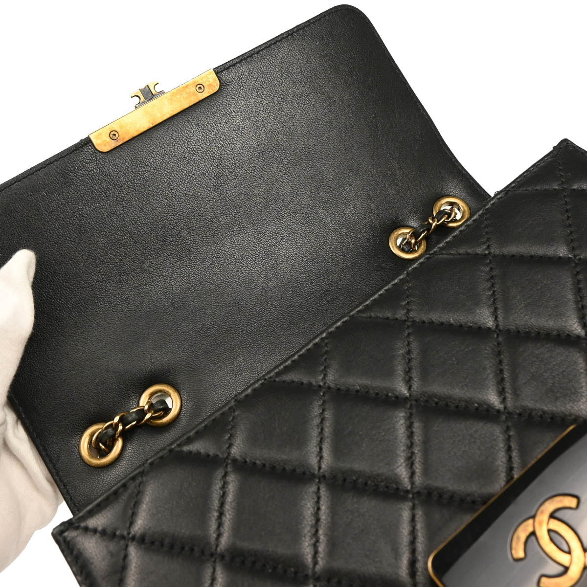 Chanel 2016-2017 Black Lambskin Beauty Lock Shoulder Bag