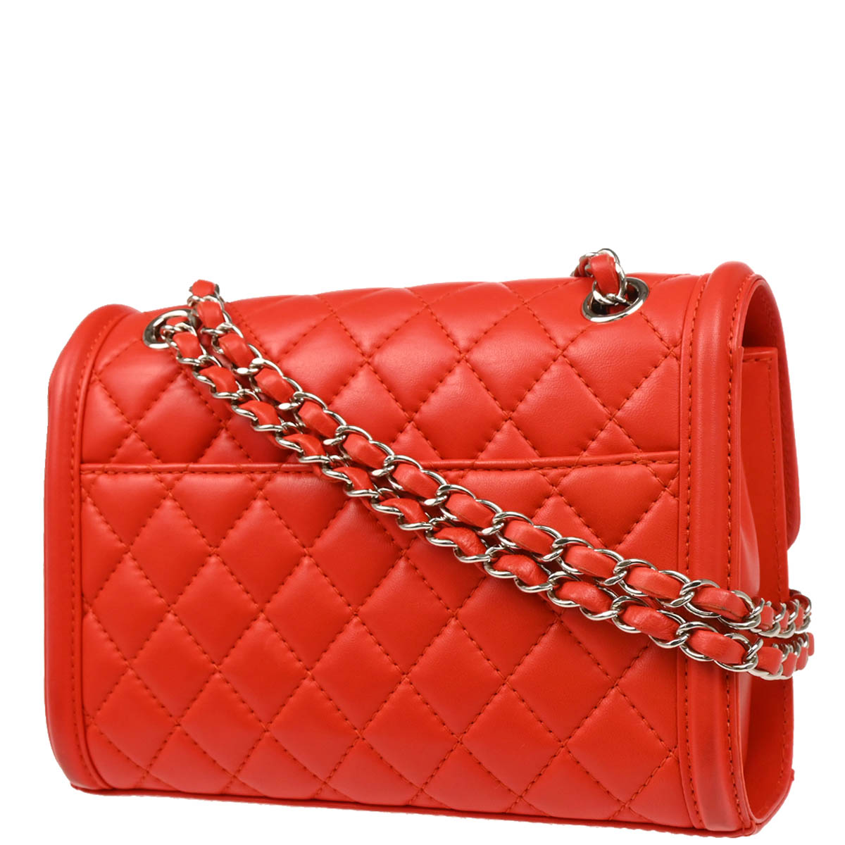 Chanel 2014-2015 Red Lambskin Shoulder Bag