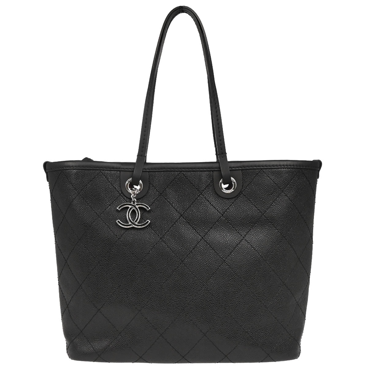 Chanel 2014 Black Caviar Shopping Fever Tote Bag