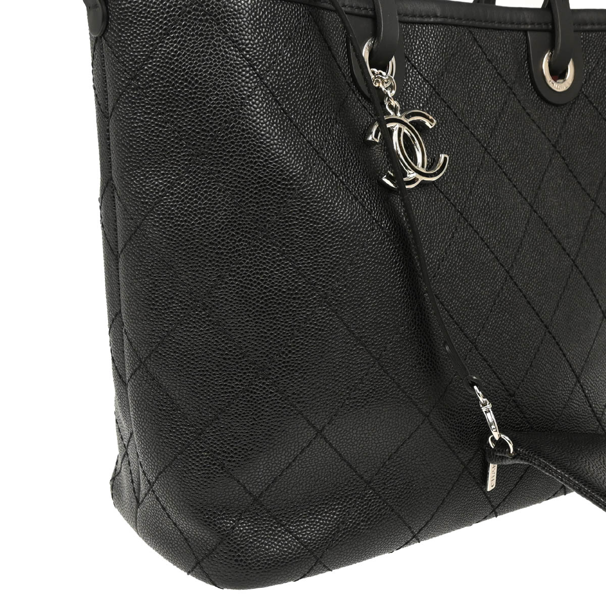 Chanel 2014 Black Caviar Shopping Fever Tote Bag