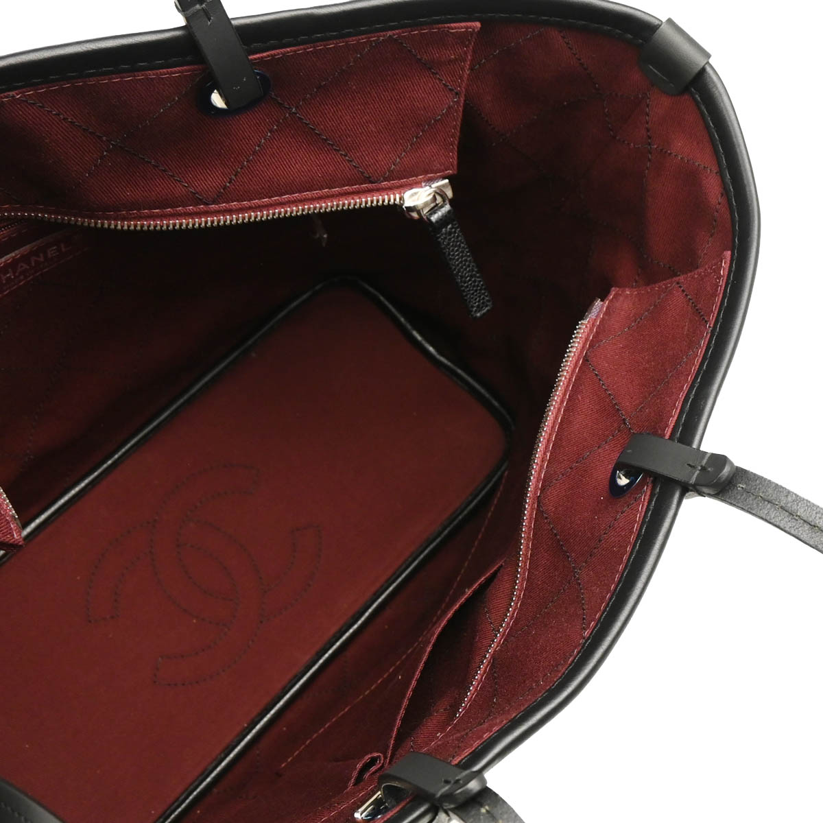 Chanel 2014 Black Caviar Shopping Fever Tote Bag