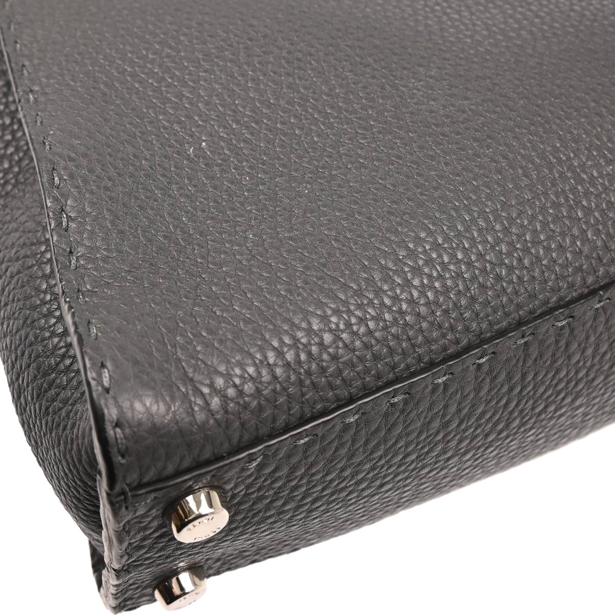 Fendi Gray Leather Peekaboo 2way Handbag