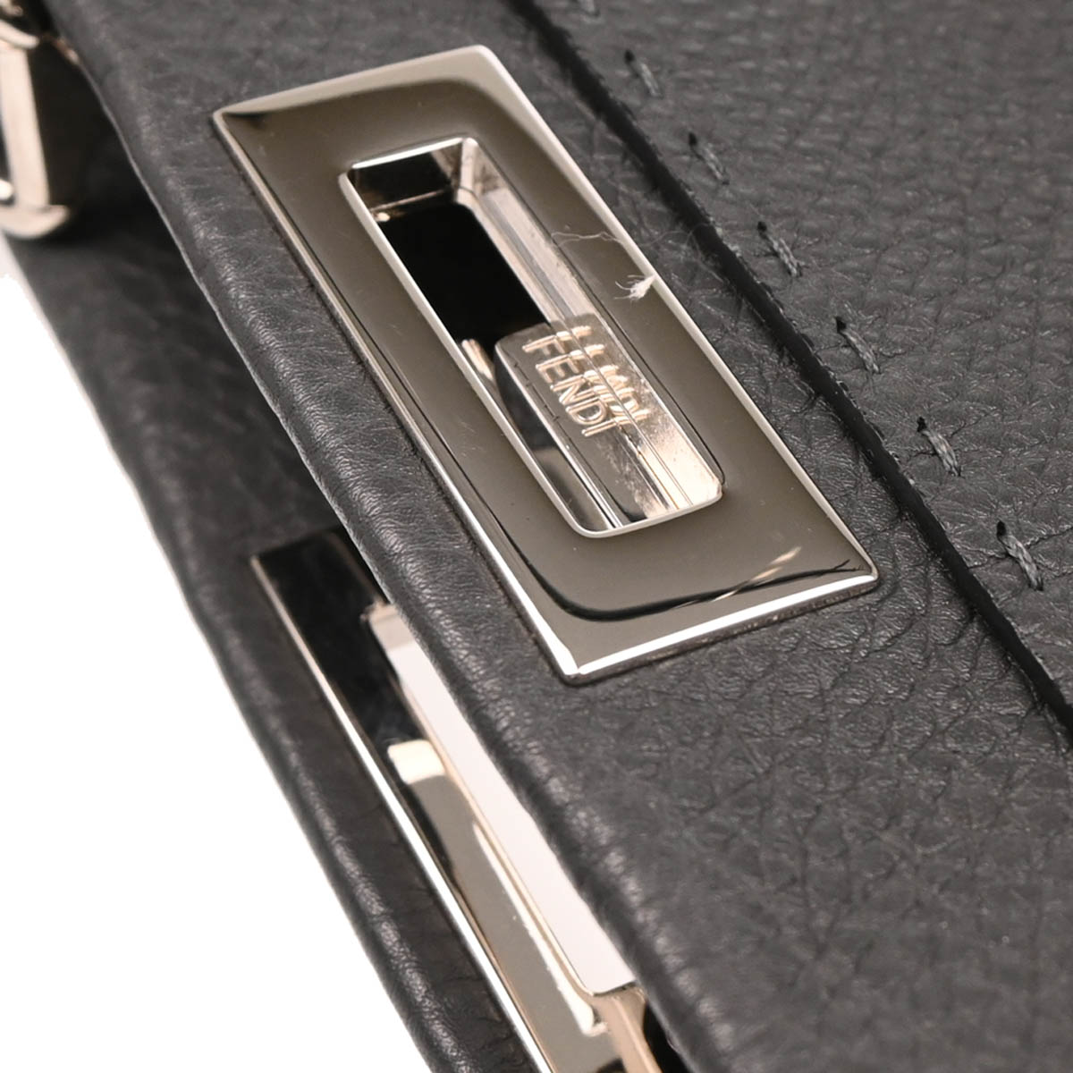 Fendi Gray Leather Peekaboo 2way Handbag
