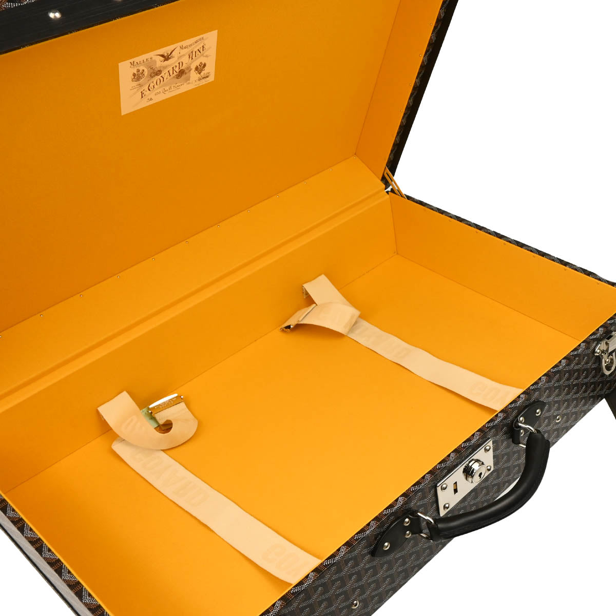 Goyard 2017 Black Grand Hotel 55 Trunk Luggage Suitcase