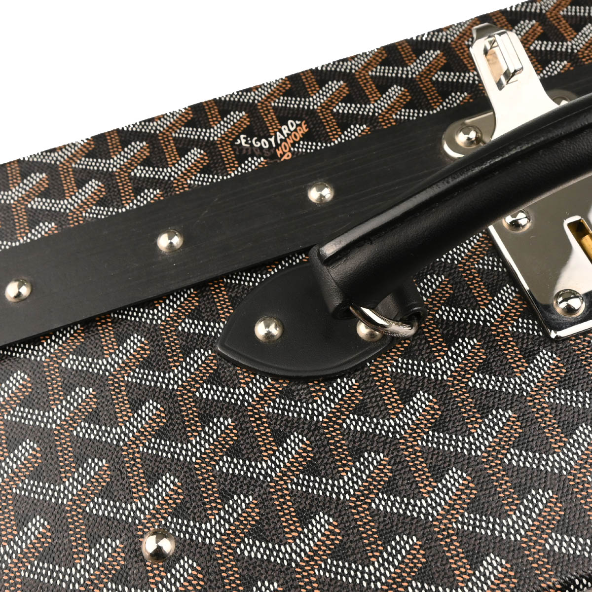 Goyard 2017 Black Grand Hotel 55 Trunk Luggage Suitcase