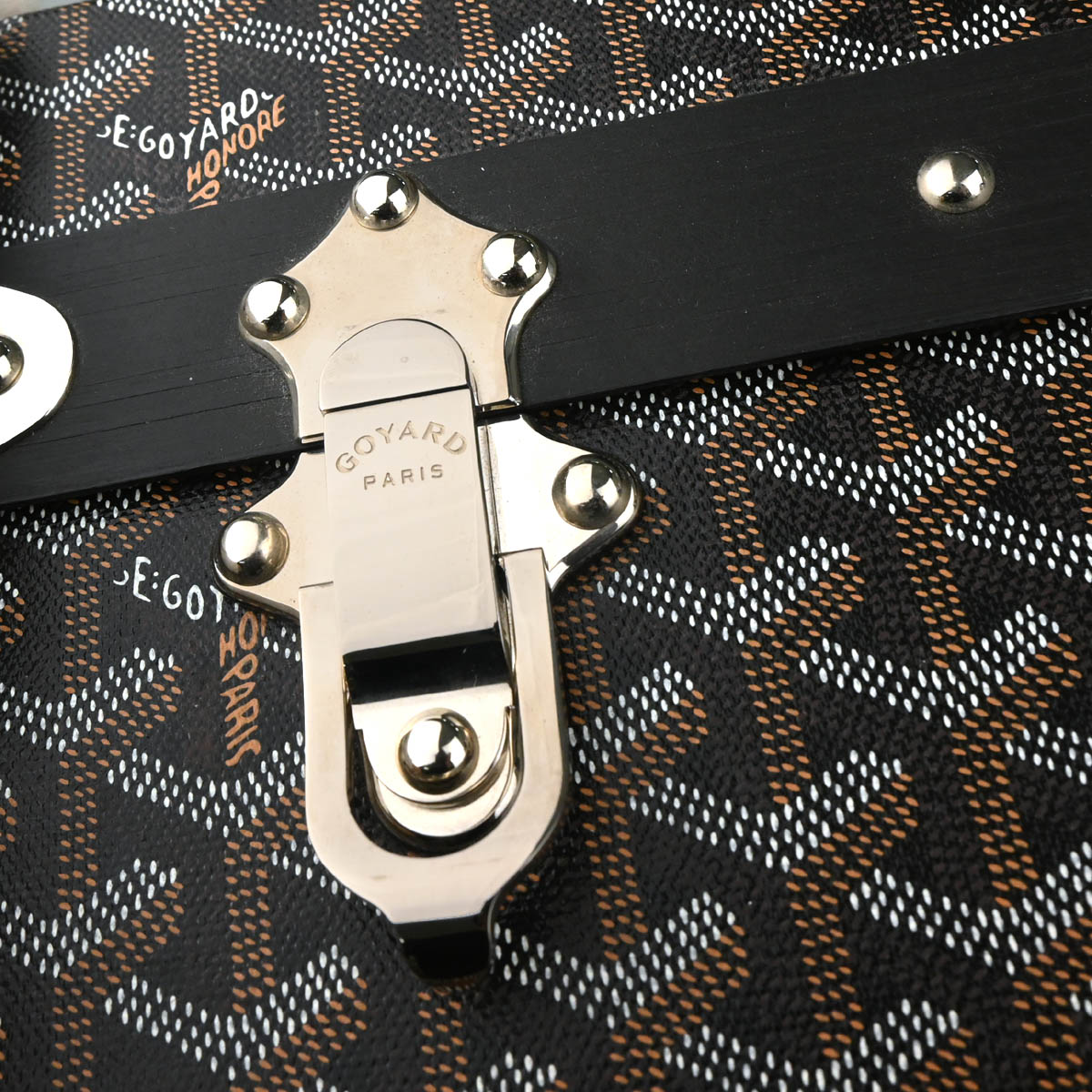 Goyard 2017 Black Grand Hotel 55 Trunk Luggage Suitcase