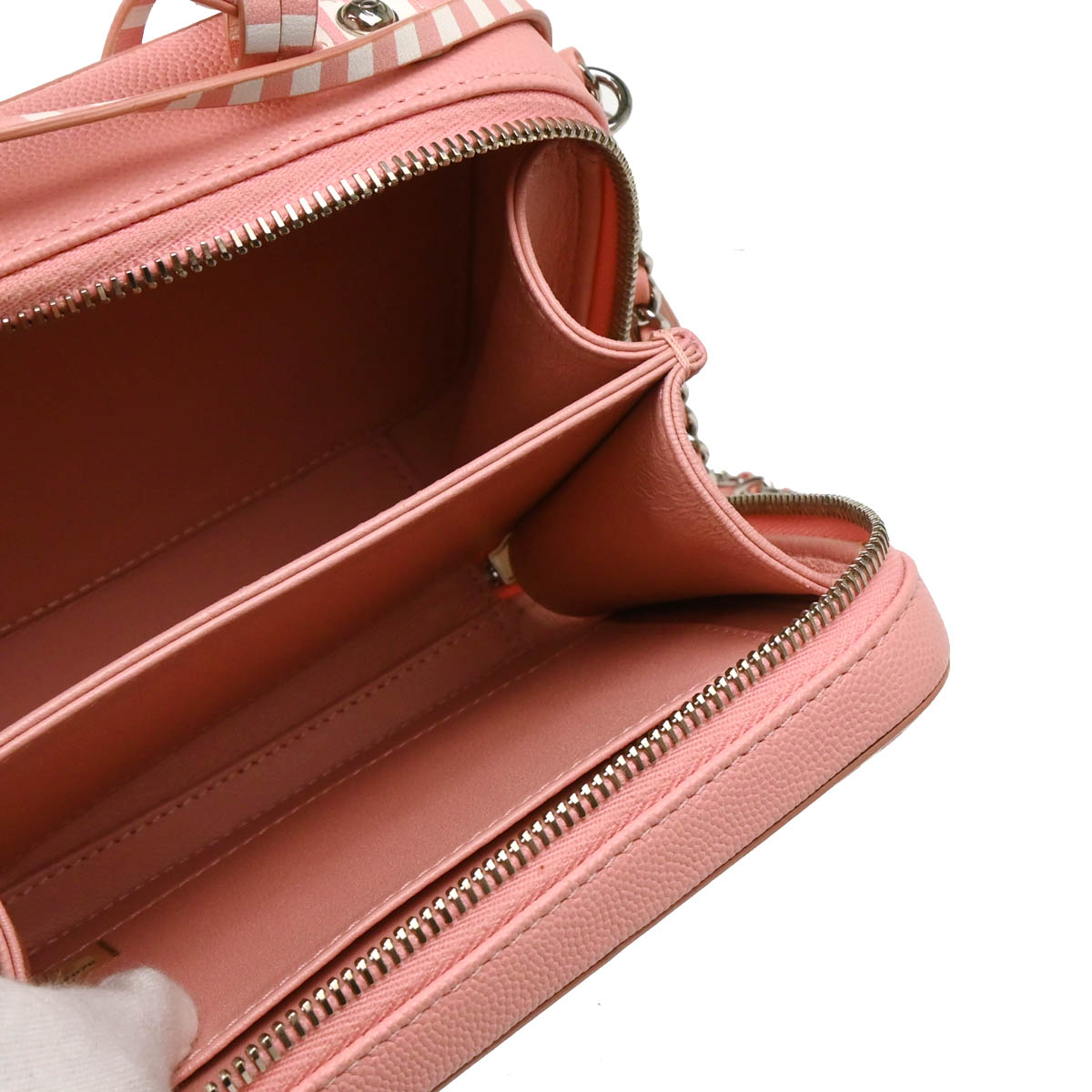 Chanel 2019 Pink Caviar Filigree 2way Shoulder Vanity Handbag