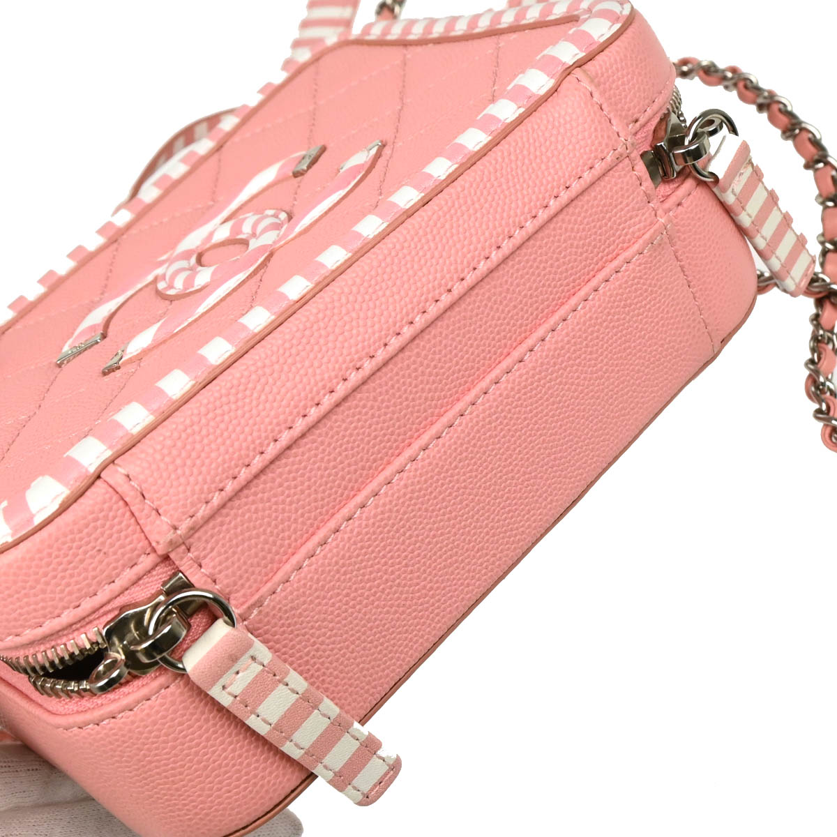 Chanel 2019 Pink Caviar Filigree 2way Shoulder Vanity Handbag