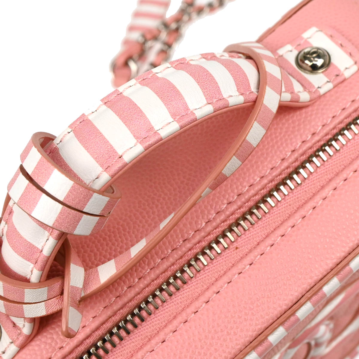 Chanel 2019 Pink Caviar Filigree 2way Shoulder Vanity Handbag