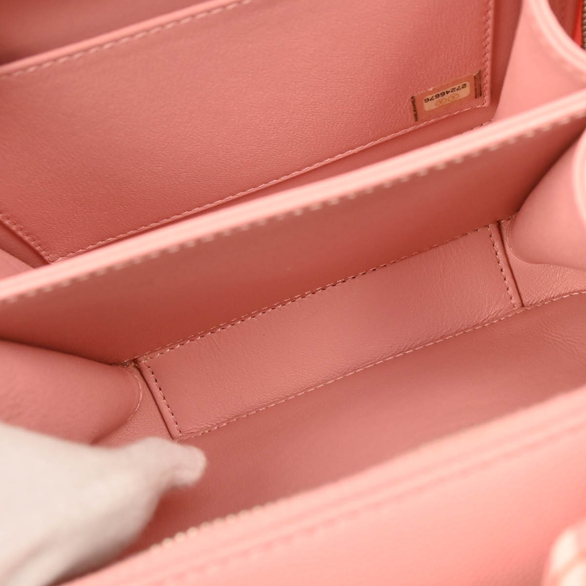 Chanel 2019 Pink Caviar Filigree 2way Shoulder Vanity Handbag