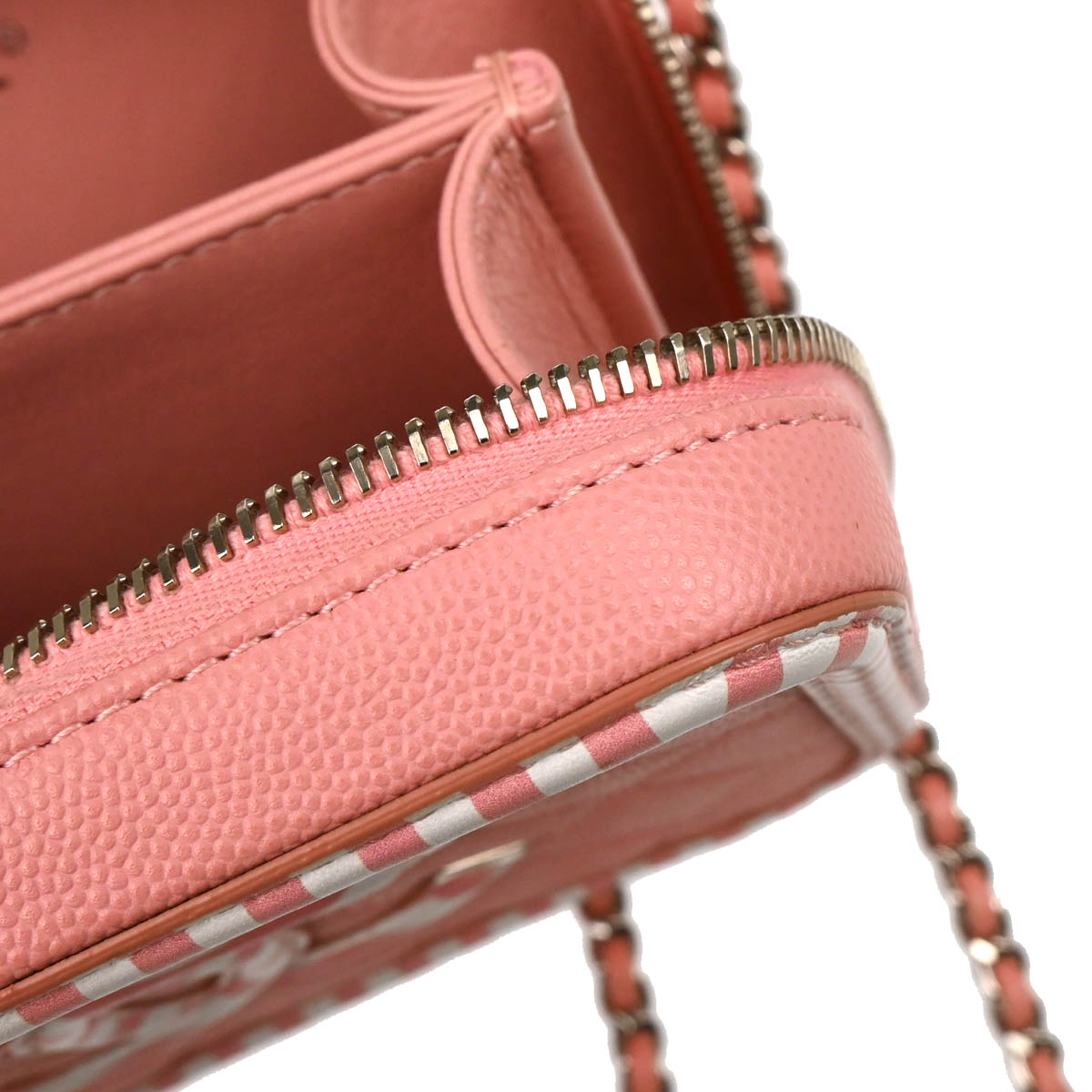 Chanel 2019 Pink Caviar Filigree 2way Shoulder Vanity Handbag
