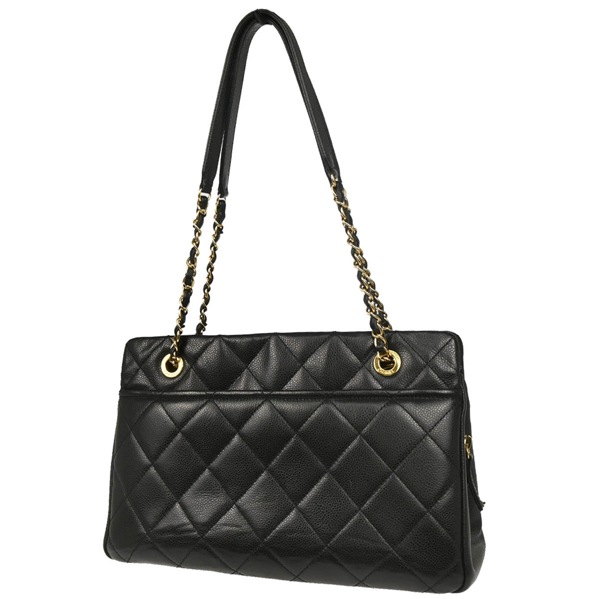 Chanel 2013-2014 Black Caviar Timeless CC Chain Tote Bag