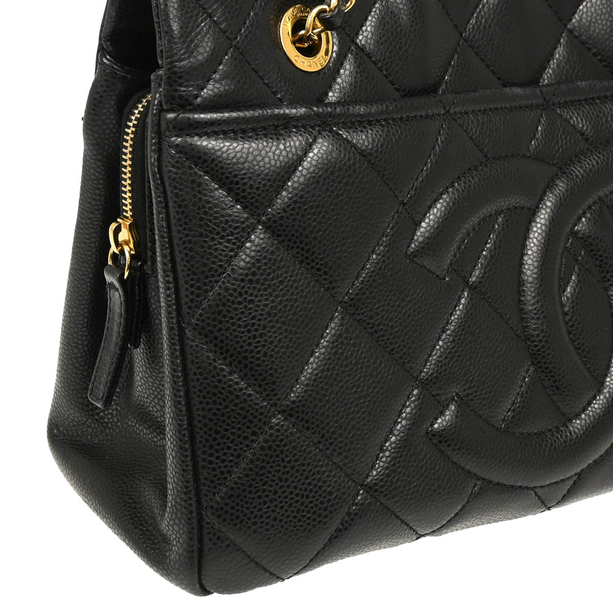 Chanel 2013-2014 Black Caviar Timeless CC Chain Tote Bag