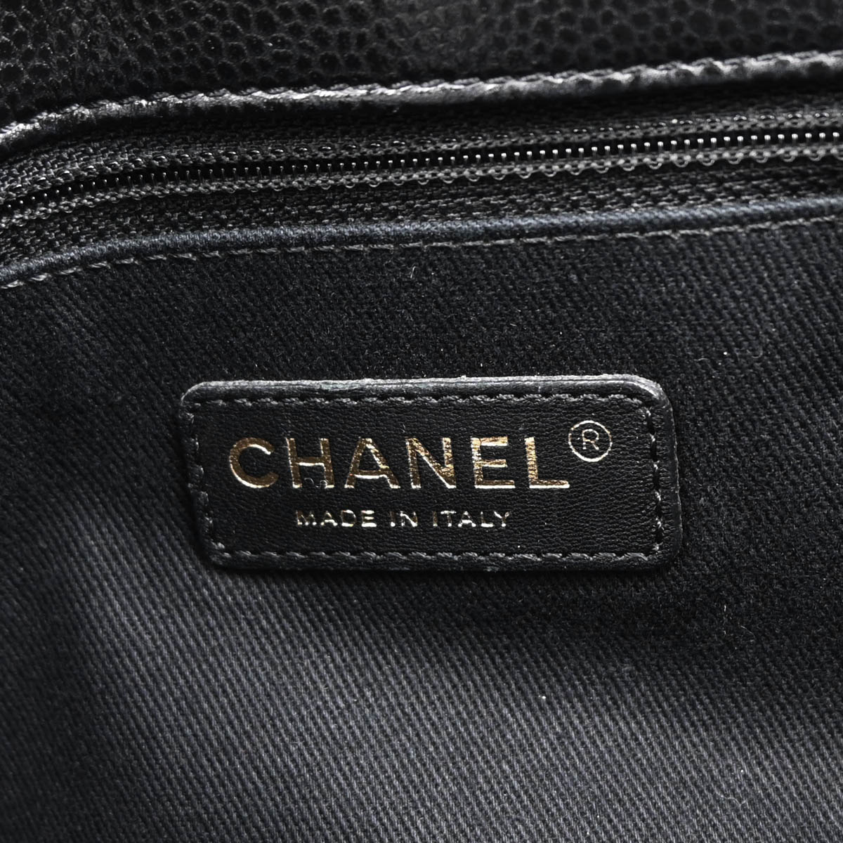 Chanel 2013-2014 Black Caviar Timeless CC Chain Tote Bag