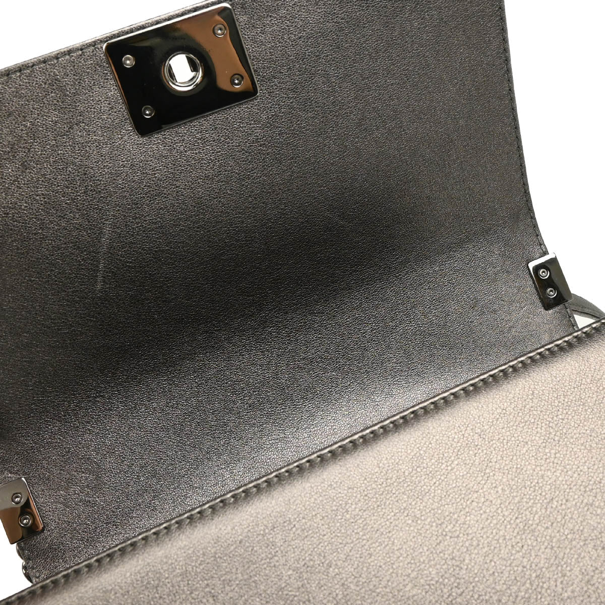 Boy Chanel 2013-2014 Silver Perforated Lambskin Medium Chain Shoulder Bag