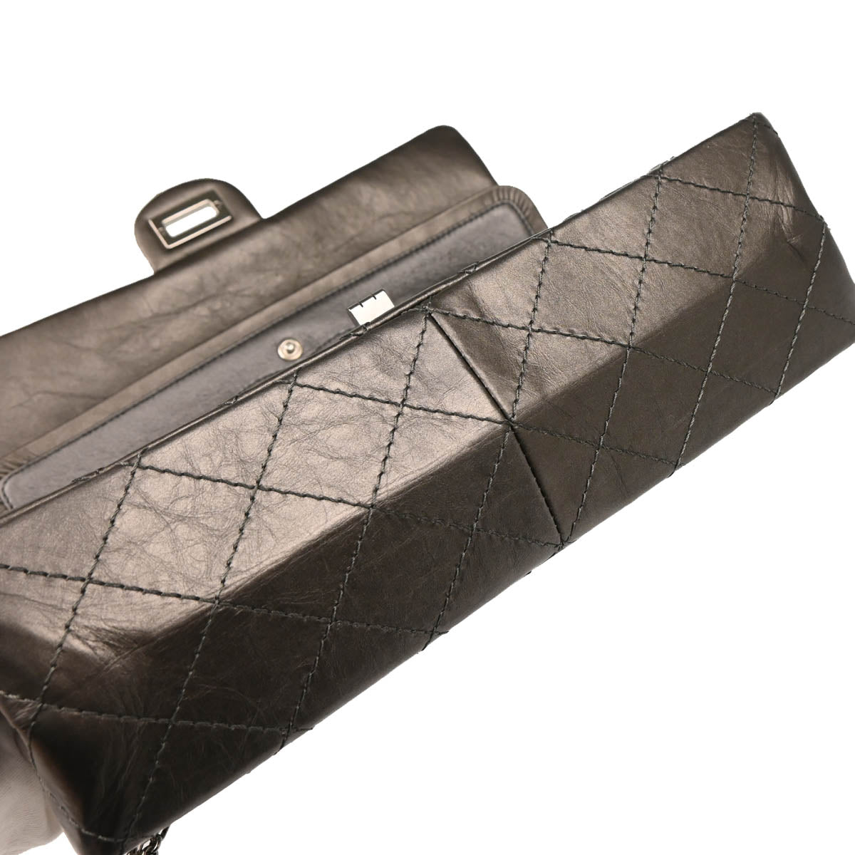 Chanel 2011 Brown Lambskin 2.55 Double Flap Shoulder Bag