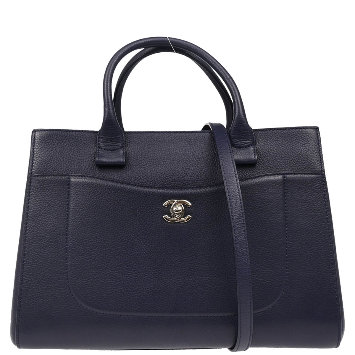 Chanel 2017-2018 Navy Calfskin Neo Executive 2way Shoulder Tote Handbag