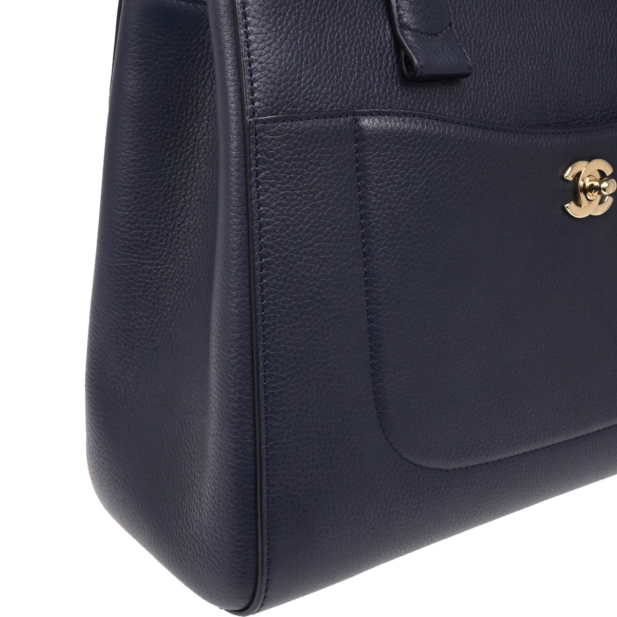 Chanel 2017-2018 Navy Calfskin Neo Executive 2way Shoulder Tote Handbag