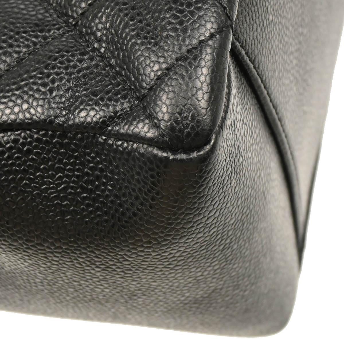 Chanel 2013-2014 Black Caviar Grand Shopping Tote GST Chain Handbag
