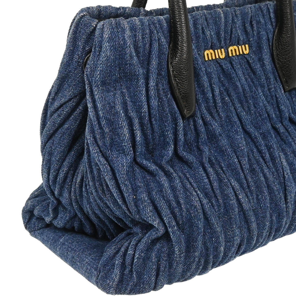 Miu Miu Blue Denim Matelasse 2way Handbag