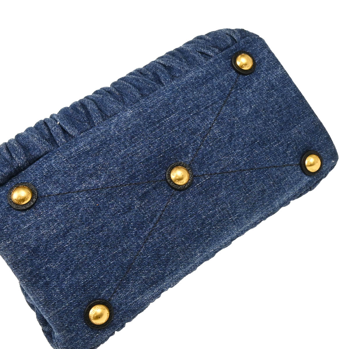 Miu Miu Blue Denim Matelasse 2way Handbag